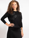 Black Long-Sleeve Top With Black Design