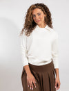 Ivory Long-Sleeve Top With Embroidered VB Logo