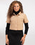 Button-Front Beige Short Sleeve Shirt Jacket With Chest Pockets And A Cropped Fit