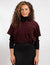 Burgundy Short-Sleeve Button-Up With Front Pockets And Drawstring Hem