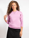 Smoky Grape Long-Sleeve Top With Silver Neckline Detail For a Chic, Versatile Look