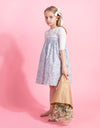 Girls Long or Short Lace Trimmed Print Jumper Mini Floral Blue
