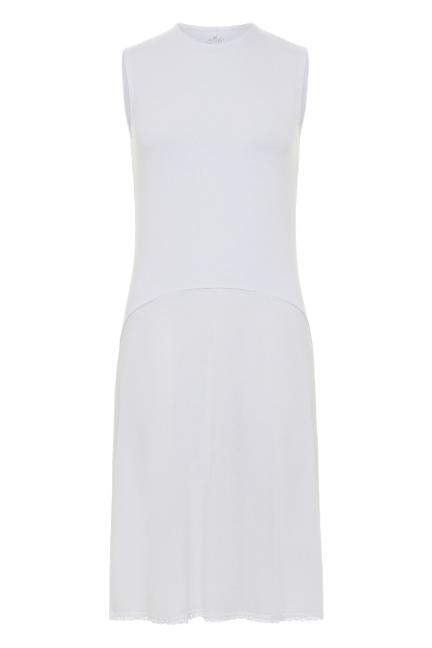 FK314 - sleeveless shell slip, with adjust-a-neck-Full Slips-White-43"-30-Gemsli Intimates