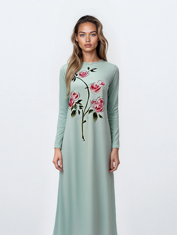 Green Floral Nightgown