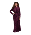 Ultra Soft Plush Velour Belted Shawl Collar Wrap Robe Burgundy