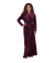 Ultra Soft Plush Velour Belted Shawl Collar Wrap Robe Burgundy