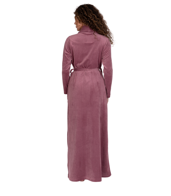 Ultra Soft Plush Velour Belted Shawl Collar Wrap Robe Soft Pink