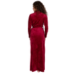 Ultra Soft Plush Velour Belted Shawl Collar Wrap Robe Cranberry
