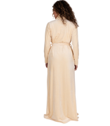 Ultra Soft Plush Velour Belted Shawl Collar Wrap Robe Ivory