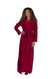 Terry Wrap Long Belted Bathrobe With Hood Raspberry