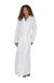 Terry Wrap Long Geometric Belted Bathrobe With Hood White