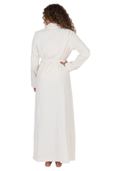 Terry Wrap Long Belted Bathrobe Ivory