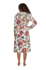Terry Wrap Short Belted Floral Bathrobe