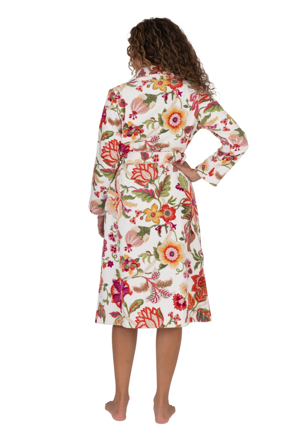 Terry Wrap Short Belted Blossom Floral Bathrobe