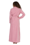 Terry Wrap Long Belted Bathrobe Pink