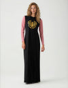 Pull On Nightgown with Crest Motif Red Stripe