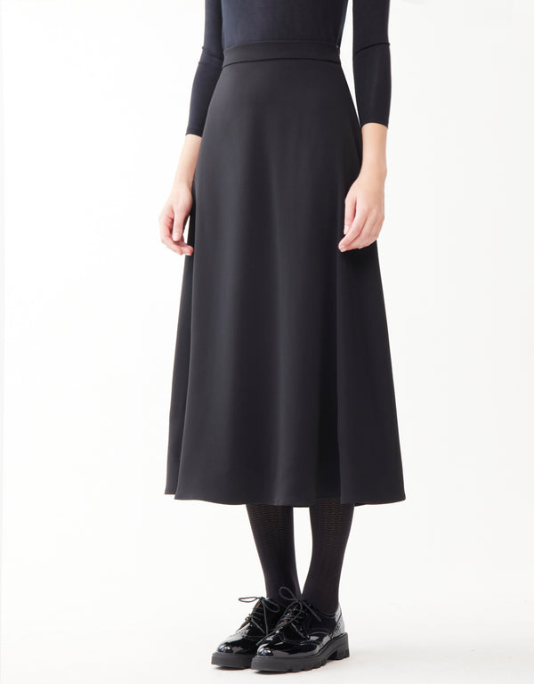 33" Lined Wool Blend Skirt with Side Zipper