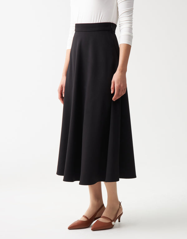 33" Lined Elegant Aline Skirt Black