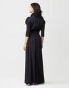 Rayon Twist Waist Maxi Dress Shabbos Robe with Shirred Back Detail