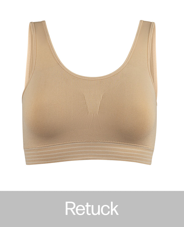 Retuck Seamless Sports Bra for Women Nude