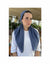 Cotton Denim Blue Classic Pre-Tied Headscarf with Velvet Grip