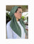 Cotton Sage Green Classic Pre-Tied Headscarf with Velvet Grip