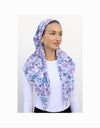 Lilac Floral Garden Classic Pre-Tied Headscarf with Velvet Grip