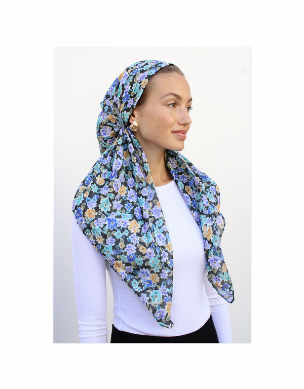 Mini Liberty Floral Classic Pre-Tied Headscarf with Velvet Grip