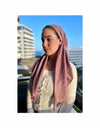 Shimmer Mauve Classic Pre-Tied Headscarf with Velvet Grip