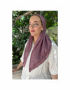 Shimmer Plum Classic Pre-Tied Headscarf with Velvet Grip