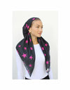 Hot Pink Stars Classic Pre-Tied Headscarf with Velvet Grip
