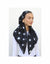 Black and White Stars Classic Pre-Tied Headscarf with Velvet Grip