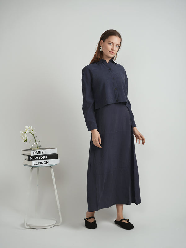 Versatile - Copper Tencel Maxi Skirt