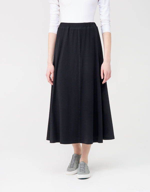 29"-33"-35"-37"-39" Jersey Aline Skirt with Elastic Waist and Stitched Seams