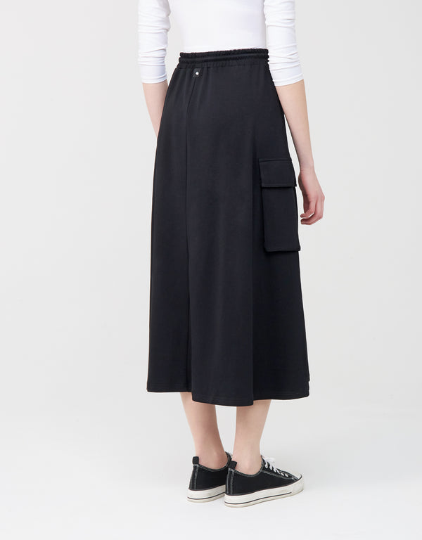 29"-33"-37" Jersey Skirt with Elastic Drawstring Waist and Cargo Pockets