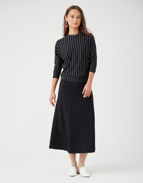 Dolman Stretch Pinstripe Tee Black