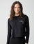 Cropped Pocket Sweatshirt with Silver Starburst Motif Black