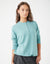 Stretch French Terry Jewel Button Bungee Top Mint