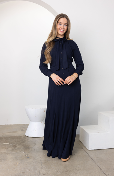 Navy Grace Maxi Dress