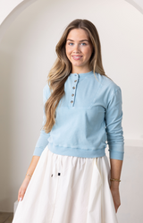 Sky Blue Crewneck Sweatshirt Top