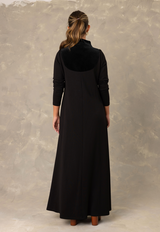 Black Velvet Cowl Neck Maxi Dress