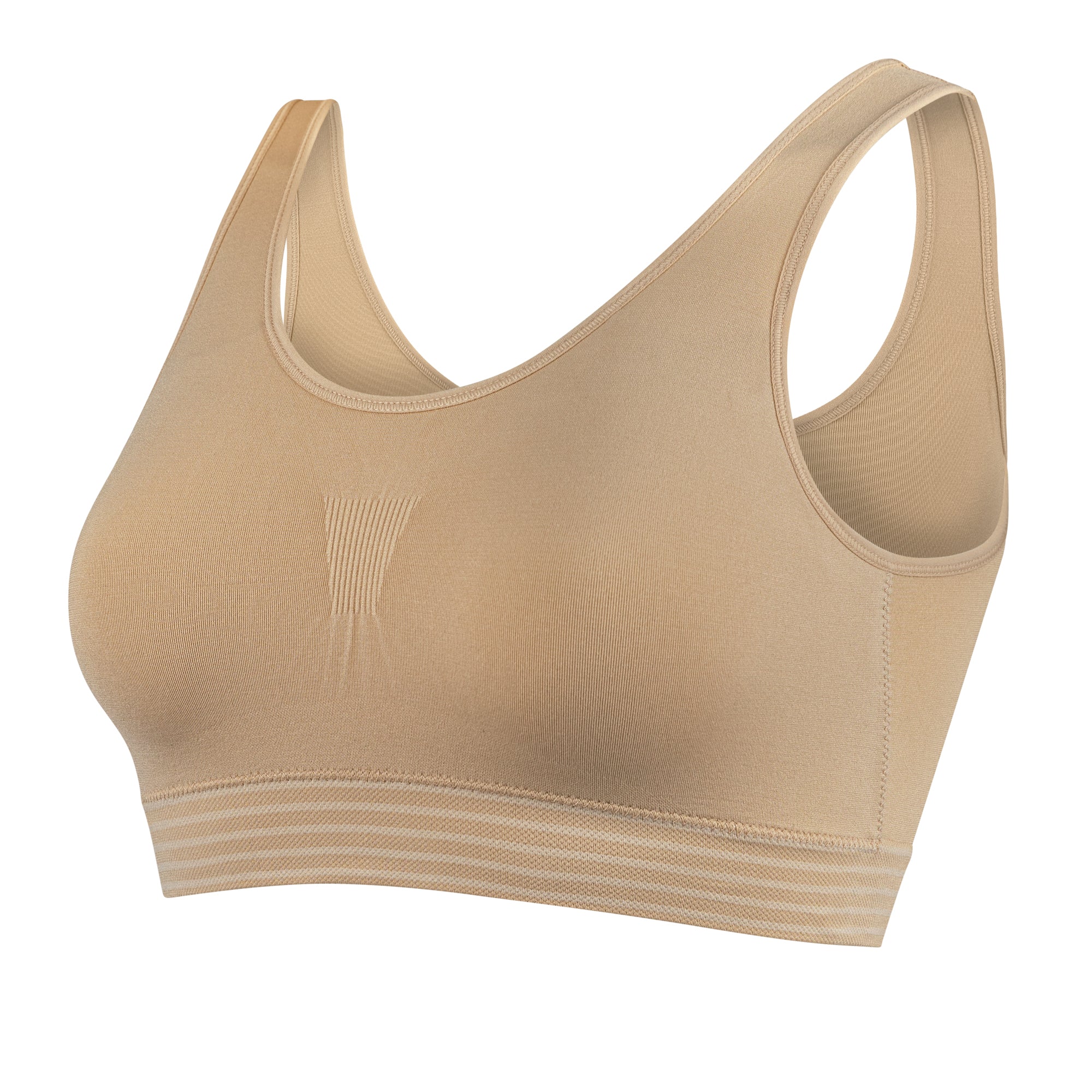 Retuck Seamless Sports Bra for Women Nude