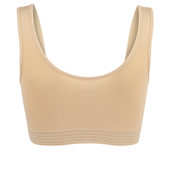 Retuck Seamless Sports Bra for Women Nude