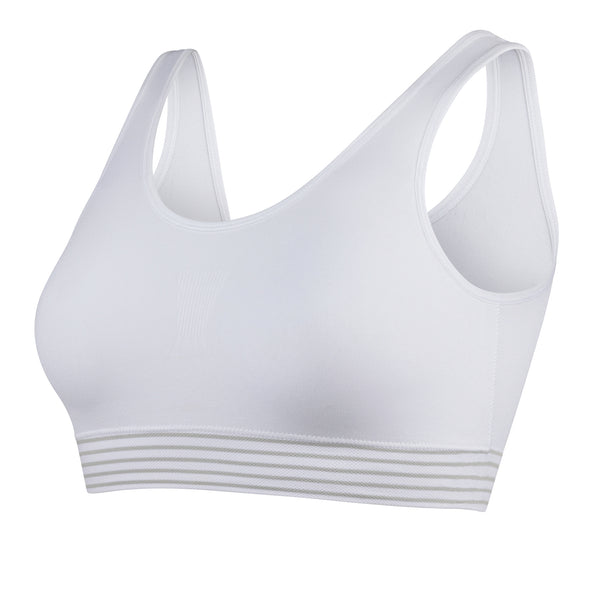 Retuck Seamless Sports Bra for Women White
