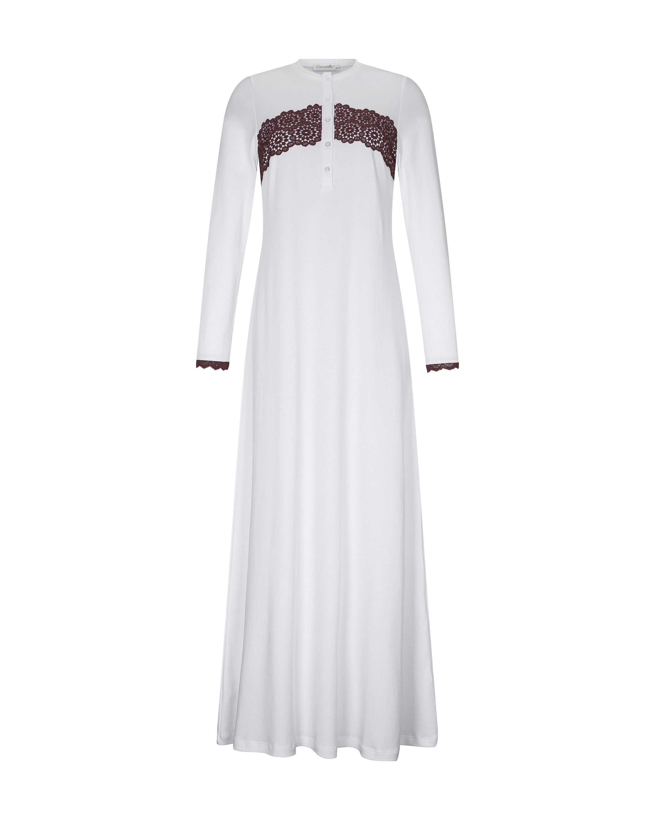 Mocha Lace Button Down Nightgown
