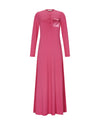 Button Front Nightgown with Satin Pocket and Logo Motif Pink