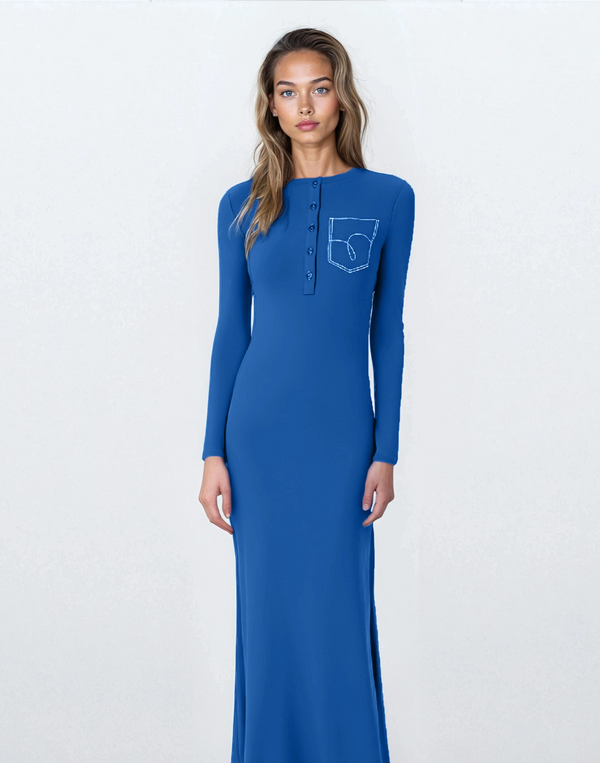 Crimson Pocket Button Down Nightgown