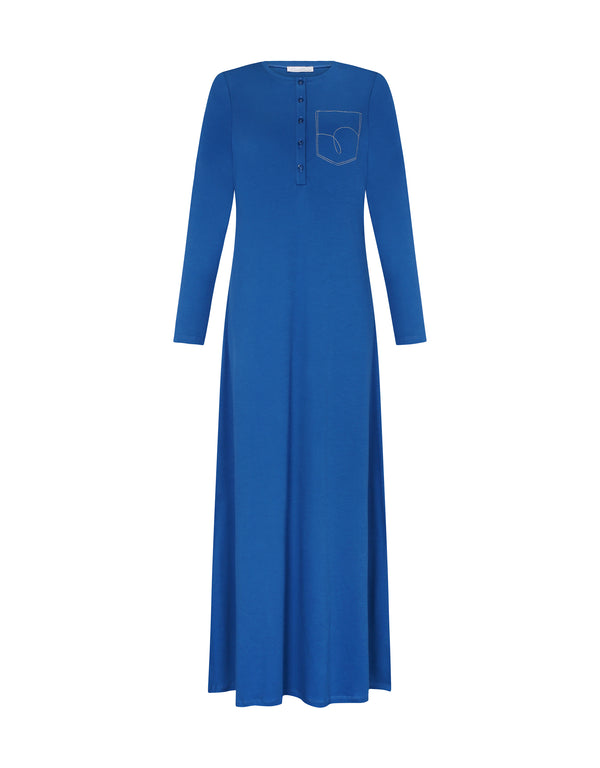 Crimson Pocket Button Down Nightgown