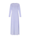 Button Front Nightgown with Pocket Motif Lilac