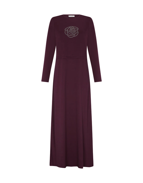 Dark Plum Rose Nursing Nightgown